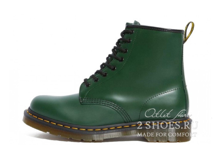 Ботинки DR Martens 1460 Green Smooth 11822207 зеленые, кожаные