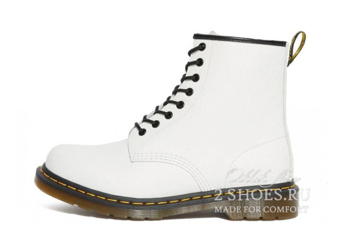 Ботинки DR Martens 1460 White Smooth 11822100 белые, кожаные