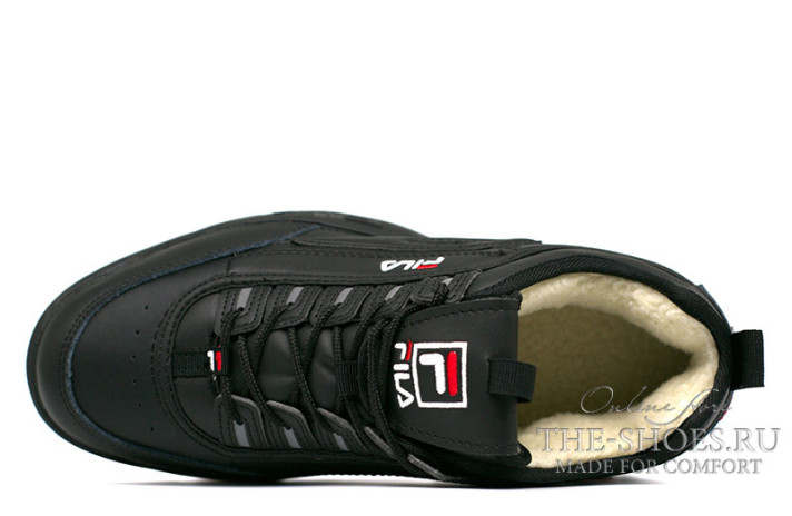 Кроссовки Fila Disruptor 2 Winter Black Full  черные, кожаные, фото 3