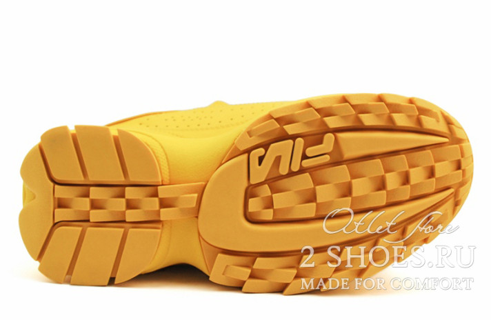 Кроссовки Fila Disruptor 2 Sun Yellow  желтые, кожаные, фото 3