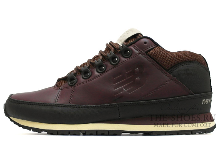 Ботинки New Balance 754 leather chestnut bordo  бордовые, кожаные, фото 1