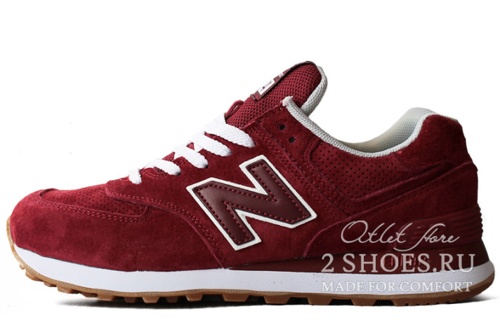 Кроссовки New Balance 574 Red Maroon бордовые Кроссовки New Balance 574 Red Maroon бордовые
