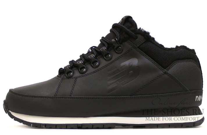 Ботинки New Balance HL754BND Fur Leather Black  черные, кожаные