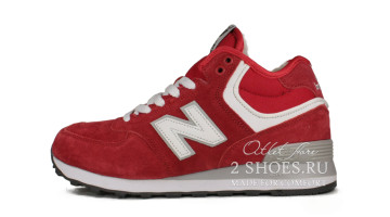 Кроссовки женские New Balance 574 High Winter Red White