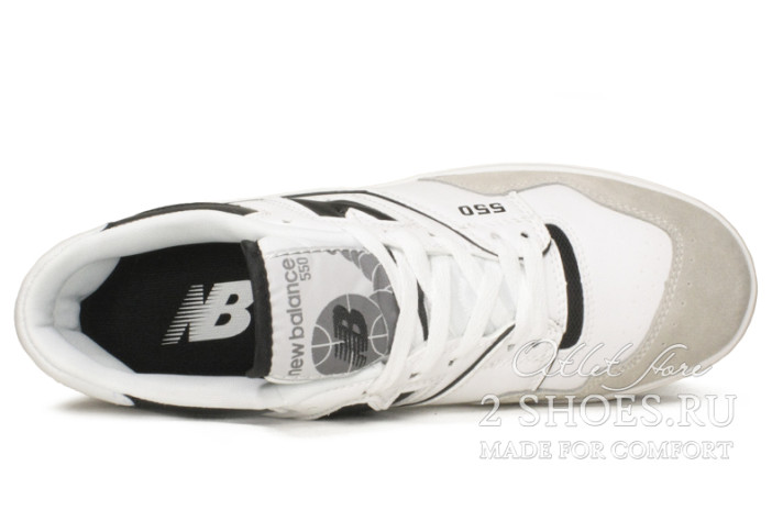 Кроссовки New Balance 550 Sea Salt Black BB550LM1 белые, кожаные, фото 3