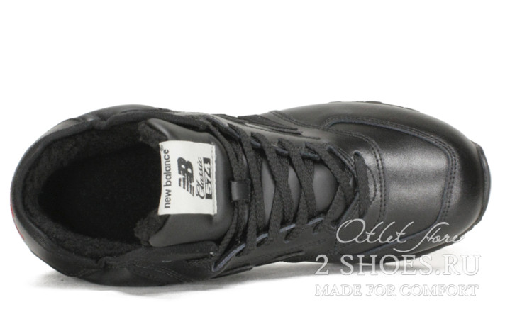 Кроссовки New Balance 574 Mid Winter Black Leather  черные, кожаные, фото 3