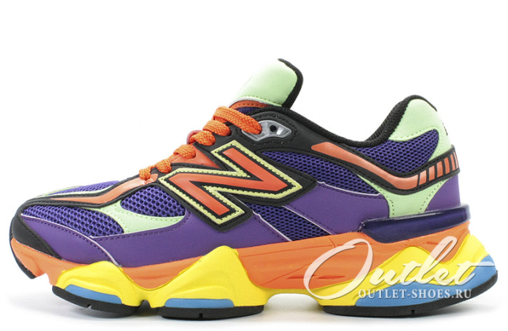 Кроссовки New Balance 9060 Prism Purple Vibrant Spring U9060NBX фиолетовые, оранжевые