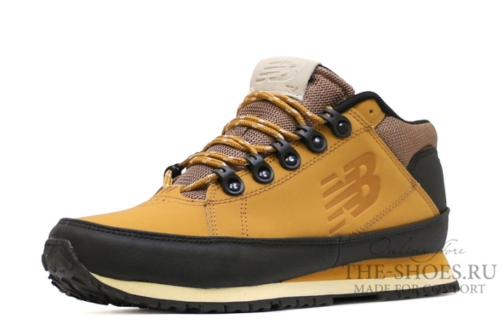 Ботинки New Balance 754 leather yellow Sand  желтые, кожаные, фото 1