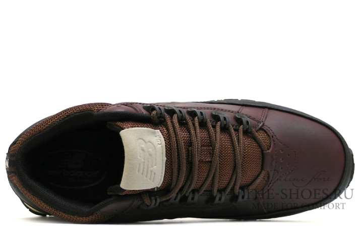 Ботинки New Balance 754 leather chestnut bordo  бордовые, кожаные, фото 3