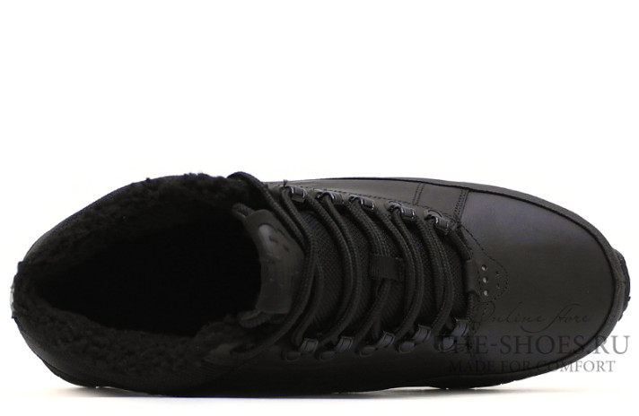 Ботинки New Balance 754 Fur Leather Black  черные, кожаные, фото 3