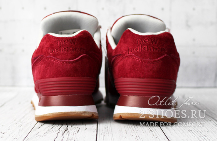 Кроссовки New Balance 574 Red Maroon бордовые, фото 2 Кроссовки New Balance 574 Red Maroon бордовые, фото 2