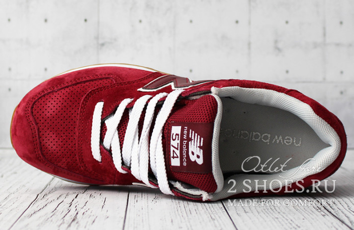 Кроссовки New Balance 574 Red Maroon бордовые, фото 3 Кроссовки New Balance 574 Red Maroon бордовые, фото 3
