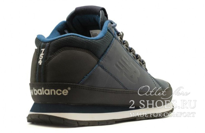 Ботинки New Balance 754 leather Blue Dark  синие, кожаные, фото 2