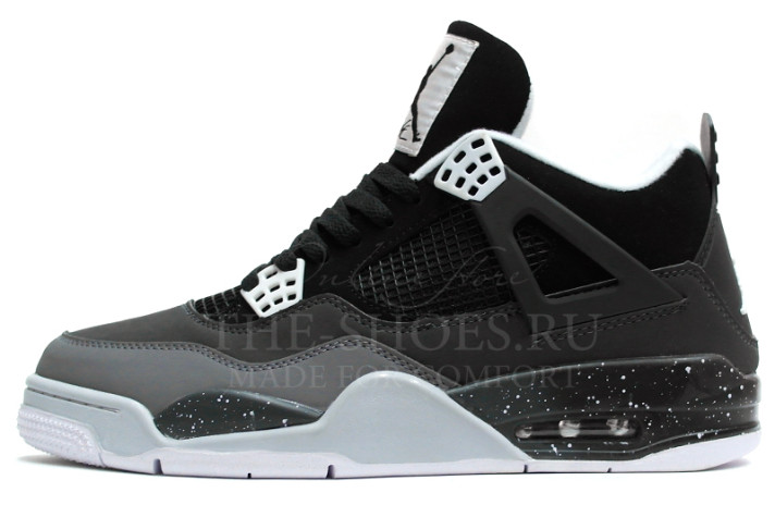 Кроссовки Nike Air Jordan 4 (IV) Pack Stealth Gray Dark 626969-030 черные, серые