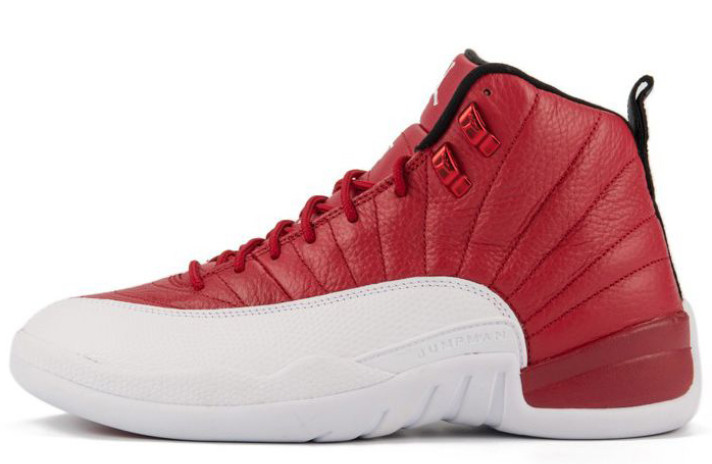 Кроссовки Nike Air Jordan 12 (XII) OG Varsity Red White  белые, красные, кожаные