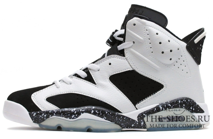 Кроссовки Nike Air Jordan 6 (VI) White Black Oreo 384664-101 белые