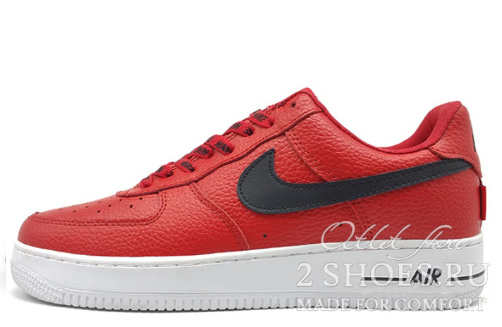 Кроссовки Nike Air Force 1 Low LV8 NBA Pack Red 823511-604 красные, кожаные
