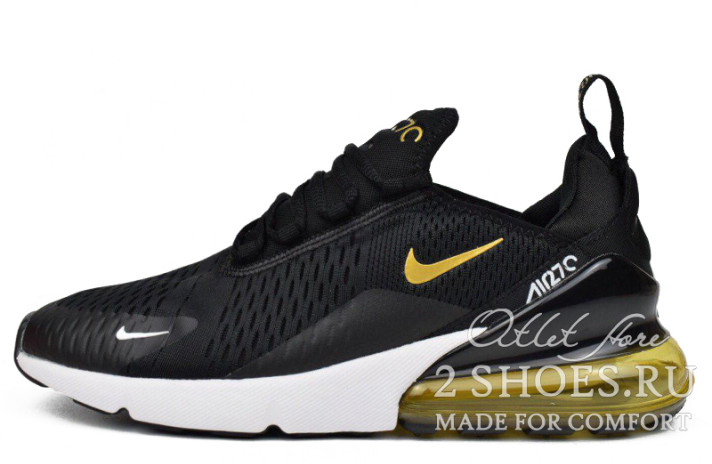 Кроссовки Nike Air Max 270 Black Gold  черные