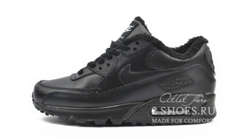 Кроссовки мужские Nike Air Max 90 Winter Black Leather