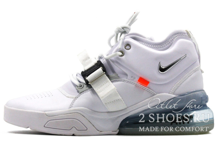 Кроссовки Nike Air Force 270 Off White Metallic Silver  белые, кожаные