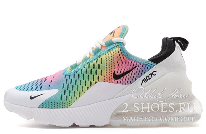 Кроссовки Nike Air Max 270 Rainbow Kylie Boon  белые, разноцветные