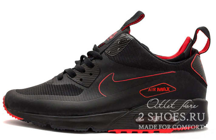 Кроссовки Nike Air Max 90 Mid Black Red  черные