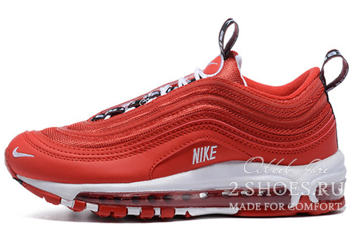 Кроссовки Nike Air Max 97 Overbranding Red  красные