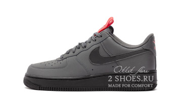 Кроссовки Мужские Nike Air Force 1 Low Winter Anthracite Black Red