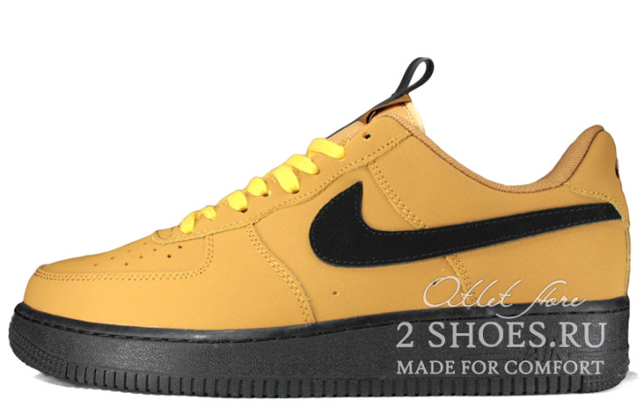 Кроссовки Nike Air Force 1 Low Wheat Black BQ4326-700 желтые