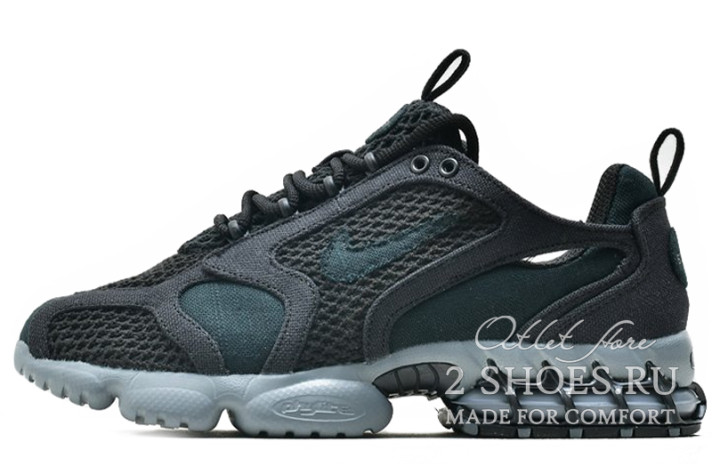 Кроссовки Nike Air Zoom Spiridon Cage 2 Stussy Black Cool Grey CQ5486-001 черные