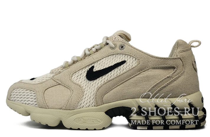 Кроссовки Nike Air Zoom Spiridon Cage 2 Stussy Fossil CQ5486-200 бежевые, фото 1