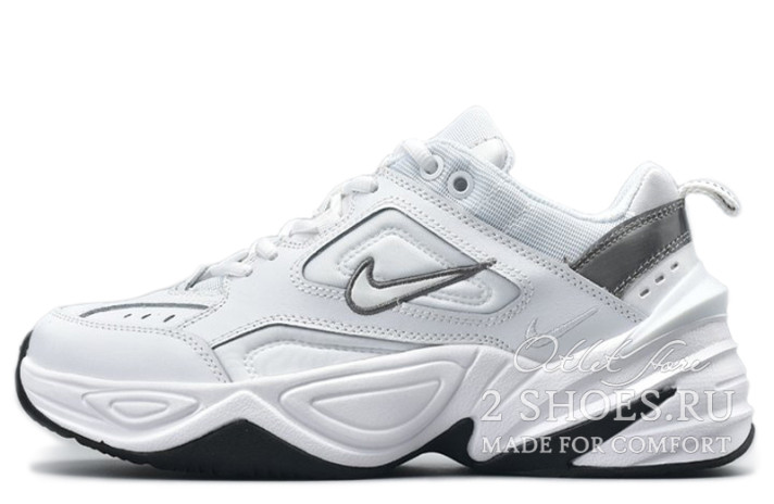 Кроссовки Nike M2K Tekno White Cool Grey BQ3378-100 белые, кожаные, фото 1