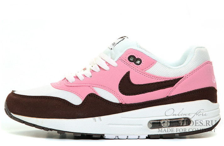 Кроссовки Nike Air Max 87 Pink White Brown разноцветные Кроссовки Nike Air Max 87 Pink White Brown разноцветные