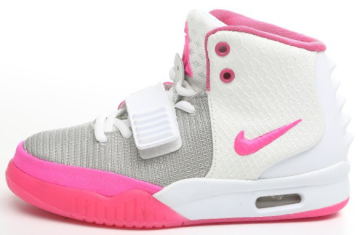 Кроссовки Nike Air Yeezy 2 White Pink Department  розовые, серые