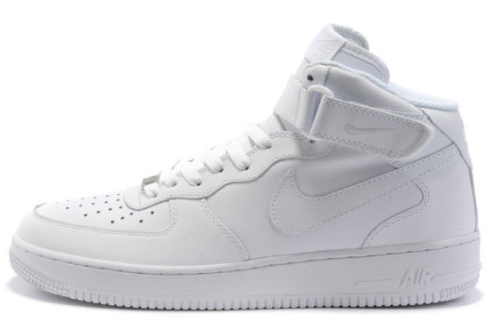 Кроссовки Nike Air Force 1 Mid Pure White Leather CW2289-111 белые, кожаные