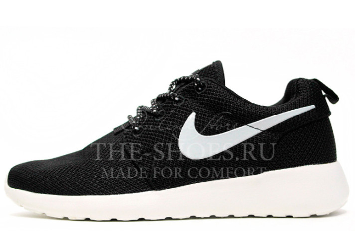 Кроссовки Nike Roshe Run Black White Classic 844994-002 черные, фото 1