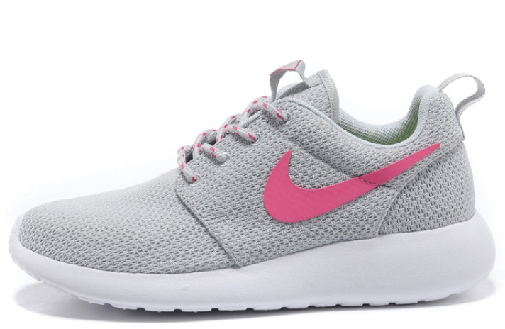 Кроссовки Nike Roshe Run Grey Pink White  серые