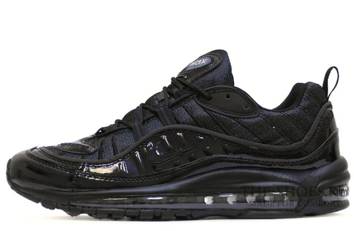 Кроссовки Nike Air Max 98 Supreme Black Gloss  черные