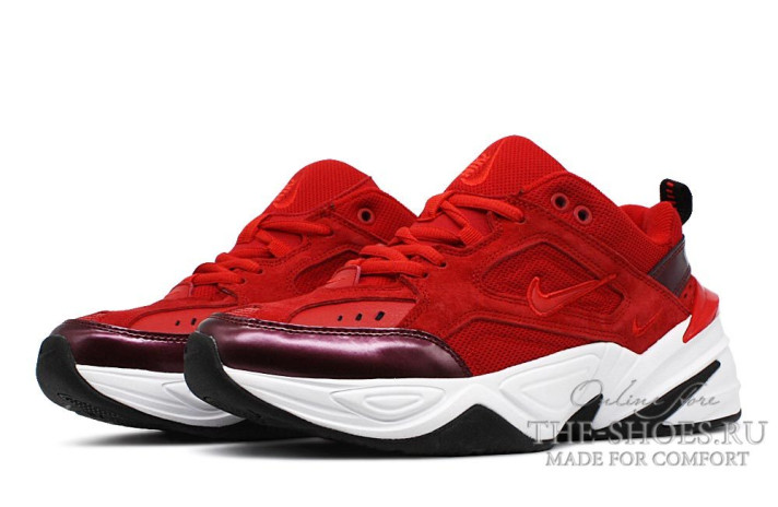 Кроссовки Nike M2K Tekno University Red Suede Bright Crimson AV7030-600 красные, фото 1