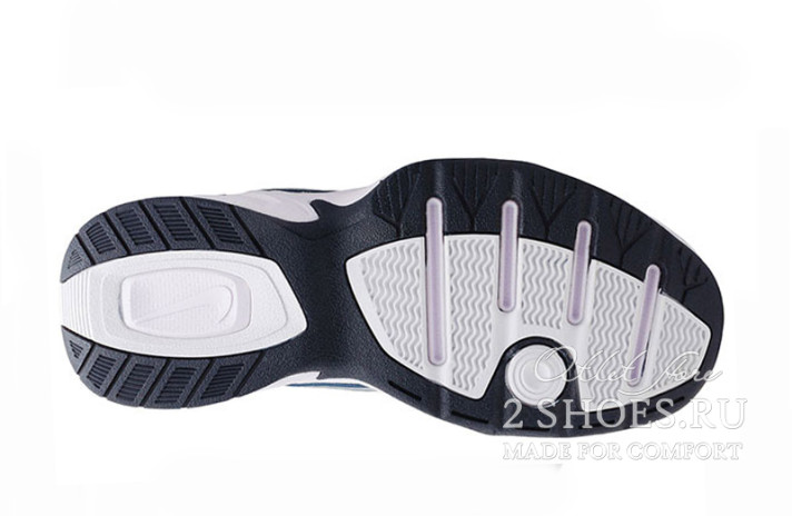 Кроссовки Nike Air Monarch 4 (IV) White Blue 415445-102 белые, кожаные, фото 5