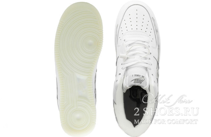 Кроссовки Nike Air Force 1 Low Skeleton Halloween White BQ7541-100 белые, кожаные, фото 4