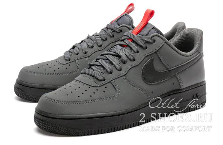 Кроссовки Nike Air Force 1 Low Anthracite Black University Red BQ4326-001 серые, фото 1