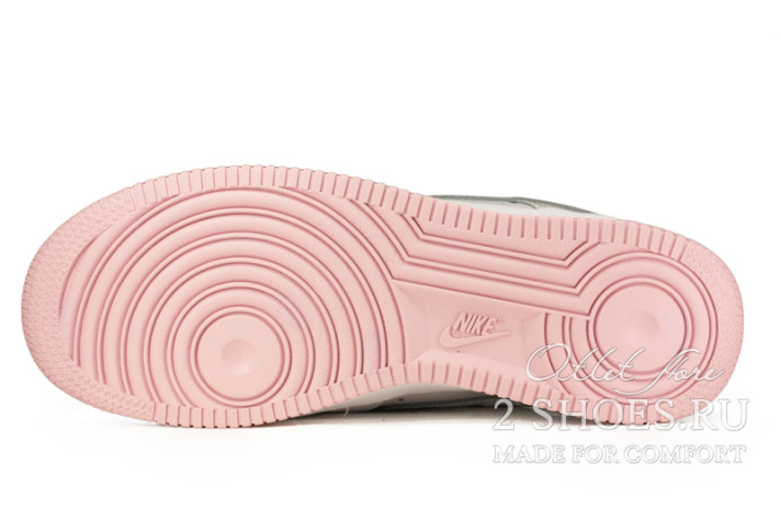 Кроссовки Nike Air Force 1 White Iced Lilac Pink CD6915-100 белые, кожаные, фото 4