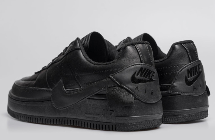 Кроссовки Nike Air Force 1 Jester XX Triple Black AO1220-001 черные, кожаные, фото 2