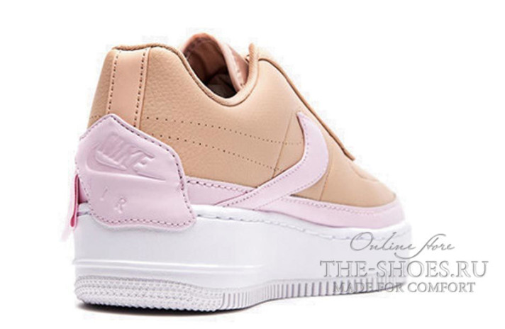Кроссовки Nike Air Force 1 Jester XX Bio Beige Pink AO1220-202 бежевые, кожаные, фото 2