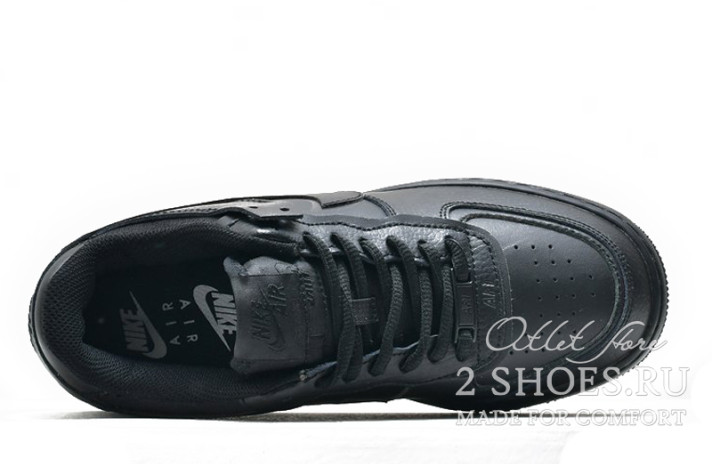 Кроссовки Nike Air Force 1 Low Shadow Black CI0919-001 черные, кожаные, фото 3