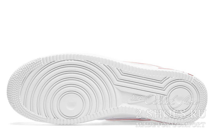 Кроссовки Nike Air Force 1 Low White Red AO2423-102 белые, кожаные, фото 3