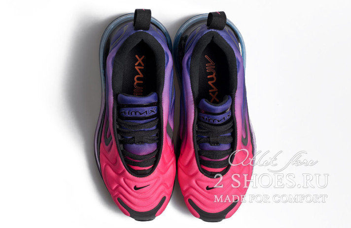 Кроссовки Nike Air Max 720 Sunset Hyper Grape Black Pink AR9293-500 розовые, синие, фото 3
