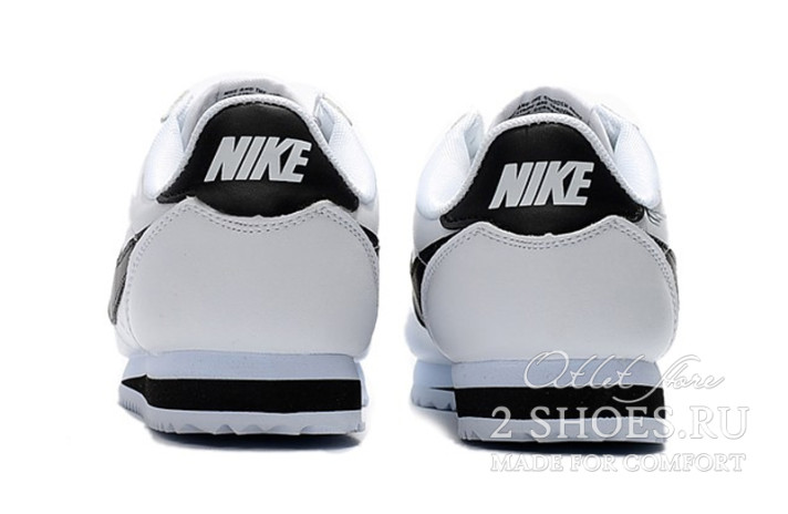 Кроссовки Nike Cortez Leather White Black 819719-100 белые, кожаные, фото 3