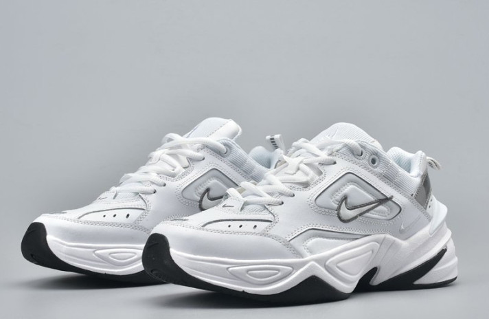 Кроссовки Nike M2K Tekno White Cool Grey BQ3378-100 белые, кожаные, фото 1